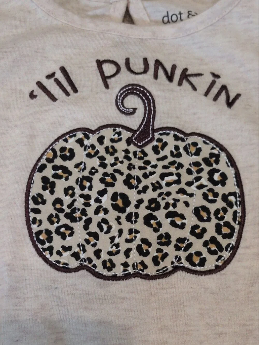 New w/Tags! Dot & Co 'Til Punkin' Cream Leopard Trim Kids Dress